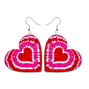 Faux Leather Tye Dye Earrings